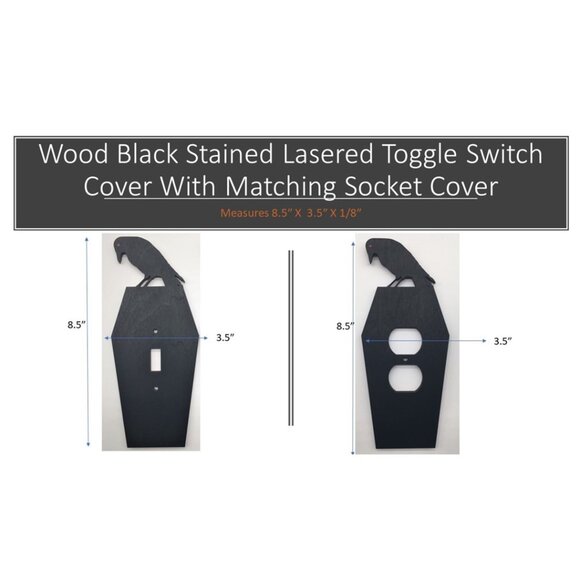 🖤 Spooky Raven atop Coffin Light Cover 🖤 - Picture 7 of 7